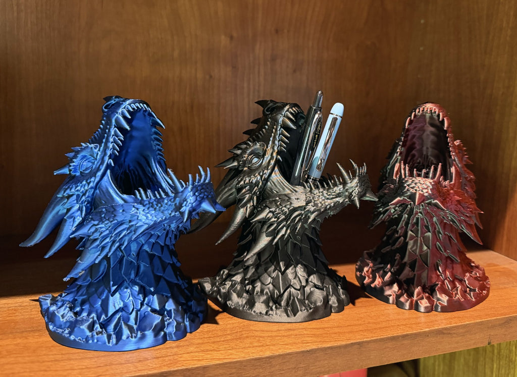 Dragon Pen Holder - 3D Printed Fantasy Desk Organizer