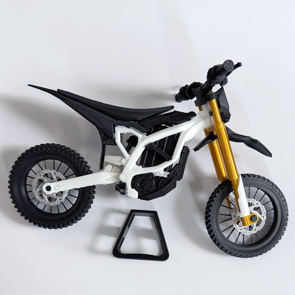 3D Printed Surron Ultra Bee Electric Dirt Bike Model | Working Suspension, Display Stand