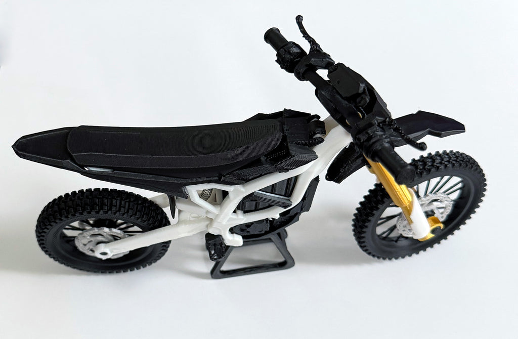 3D Printed Surron Ultra Bee Electric Dirt Bike Model | Working Suspension, Display Stand